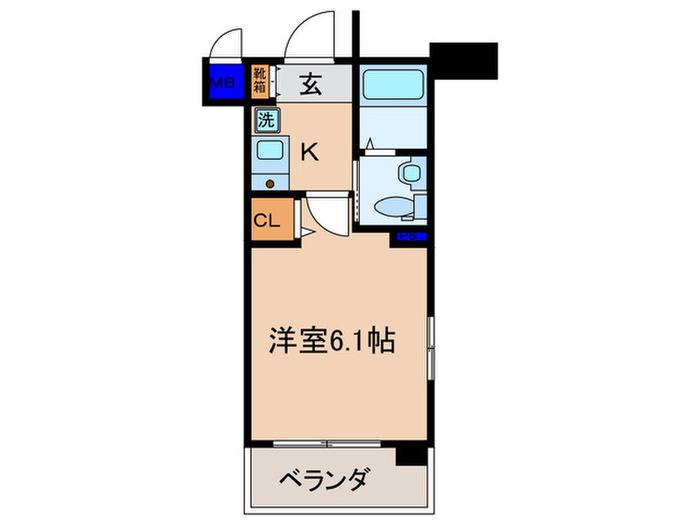 エステムプラザ京都五条大橋(1K/8階)の間取り写真