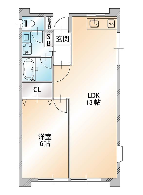 ハビテ小平(1LDK/2階)の間取り写真