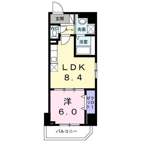 日暮里クリスタルガーデン(1LDK/4階)の間取り写真