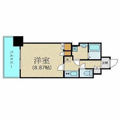 プラーズタワー東新宿(1K/10階)の間取り写真
