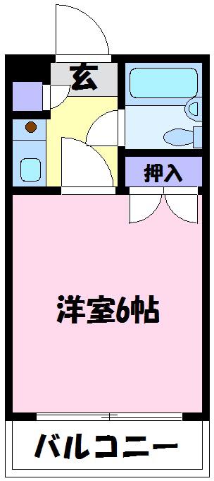 中百舌鳥ビル(1K/4階)の間取り写真
