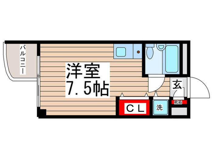 ハイホーム流山(ワンルーム/7階)の間取り写真