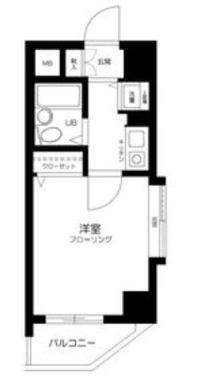 フェニックス笹塚壱番館(1K/4階)の間取り写真