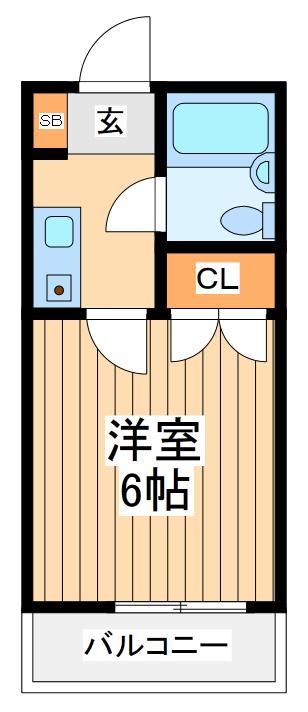 プレミール二子(1K/1階)の間取り写真