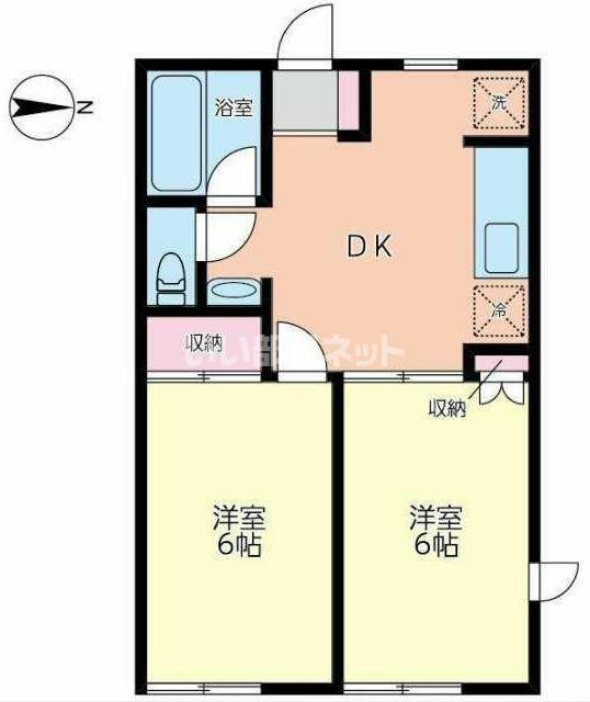 レモンハイツ(2DK/1階)の間取り写真