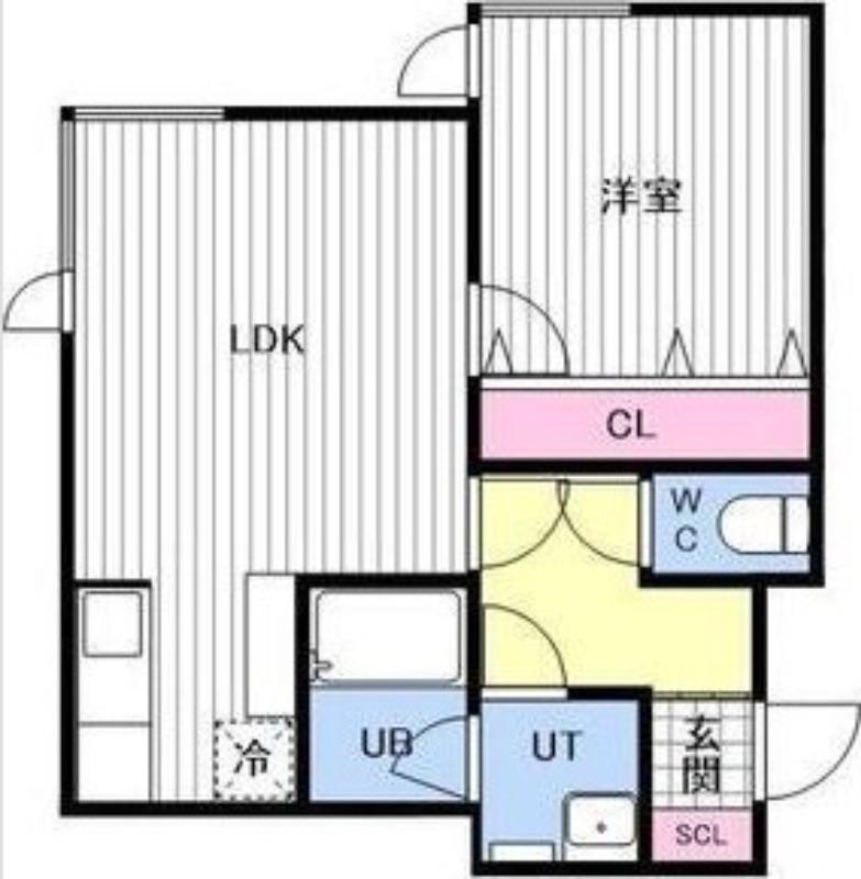ラテール屯田(1LDK/2階)の間取り写真