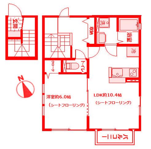 ボヌール新横浜(1LDK/2階)の間取り写真