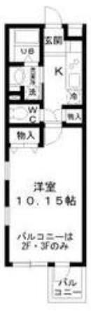 エスポワール谷口(1K/2階)の間取り写真
