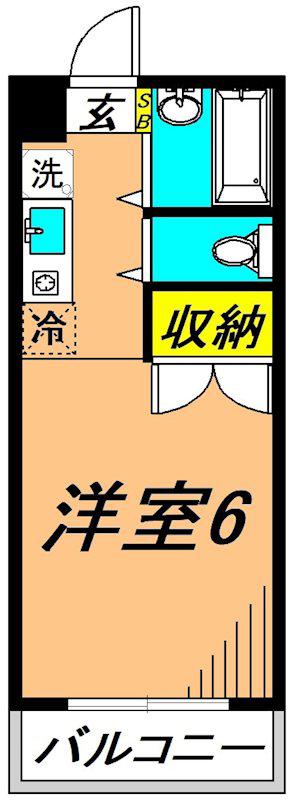 メディコK(ワンルーム/1階)の間取り写真