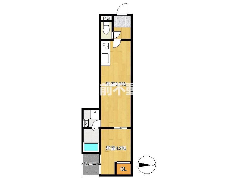 鳥栖市本町1丁目AP(1LDK/1階)の間取り写真