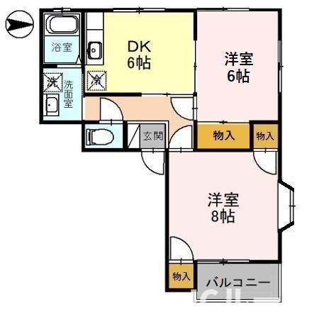 JSパレス(2DK/2階)の間取り写真