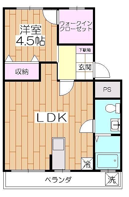 サンアールタニツカA棟(1LDK/2階)の間取り写真