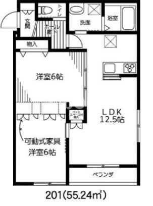 4 YOU市川菅野(2LDK/2階)の間取り写真