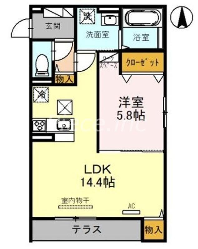 GARANCE新森(1LDK/2階)の間取り写真