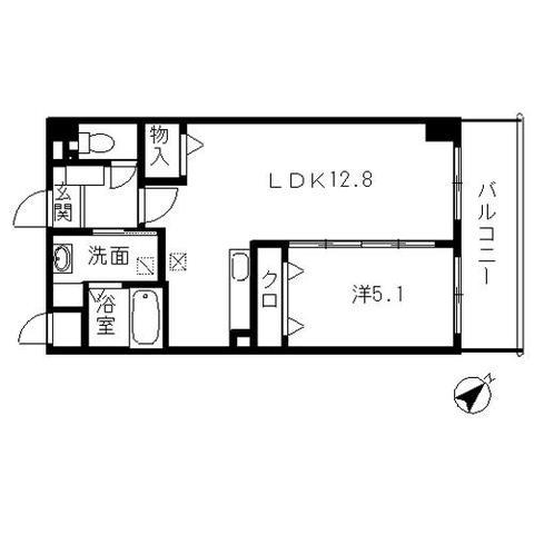 グランド大友(1LDK/2階)の間取り写真