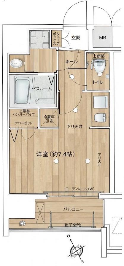 クレアートクラウン天王寺(ワンルーム/9階)の間取り写真
