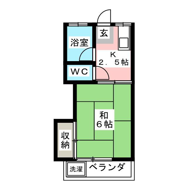 コーポ島村(1K/2階)の間取り写真