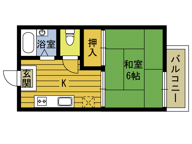 コーポ杉本(1K/2階)の間取り写真