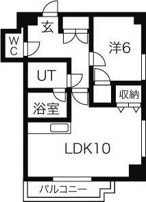 MAISONHOXIN南10条(1LDK/2階)の間取り写真
