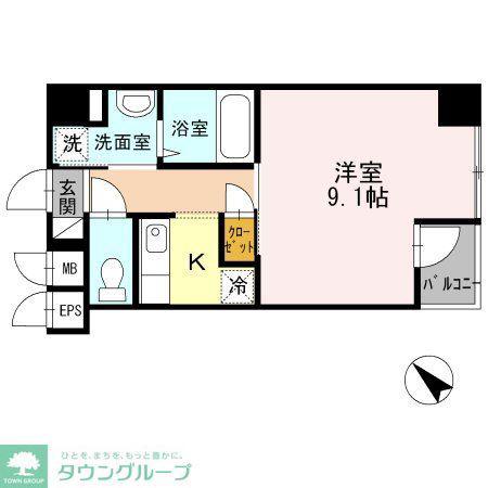 D-ROOMSTAY洗足(1K/4階)の間取り写真