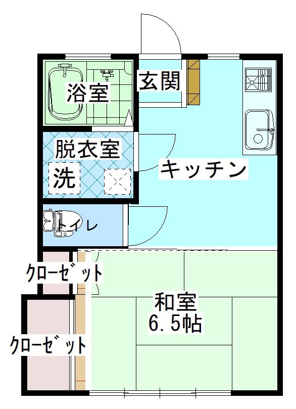 伊賀ハイツ1号棟(1K/2階)の間取り写真