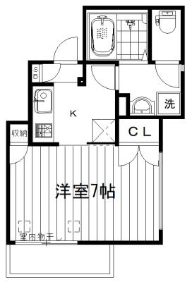RIO中野坂上(1K/2階)の間取り写真