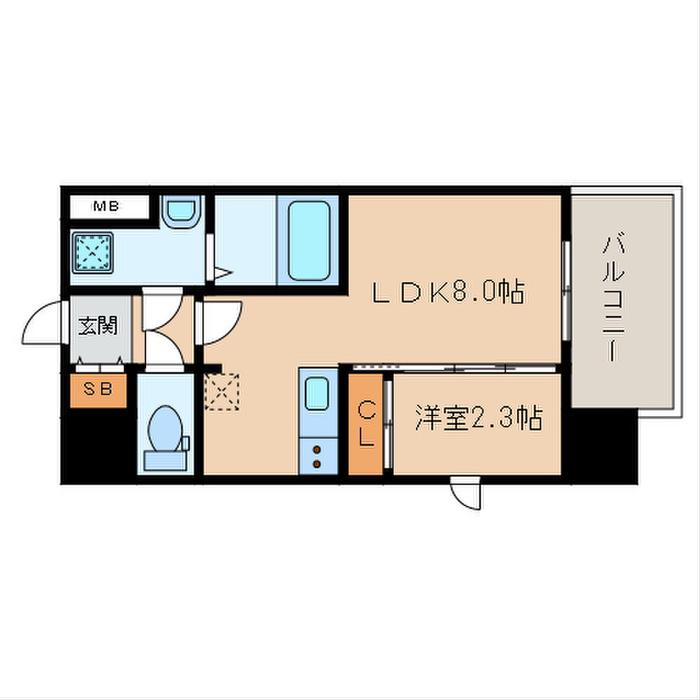 アスシード大手門(1LDK/11階)の間取り写真