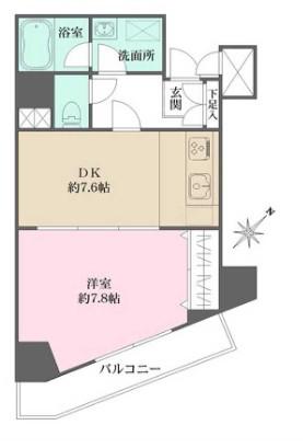 藤和氷川台コープ(1DK/5階)の間取り写真