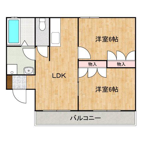 ベル放夢三番館(2LDK/1階)の間取り写真