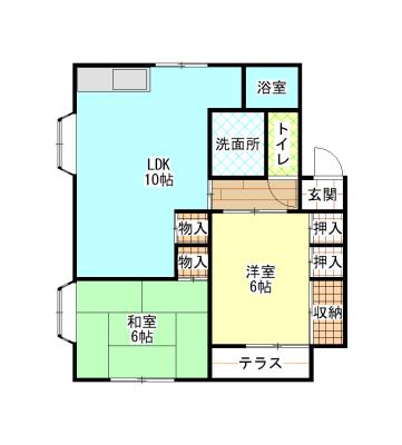 米田コーポ(2DK/2階)の間取り写真
