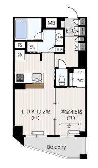 サンクタス横浜MID(1LDK/7階)の間取り写真