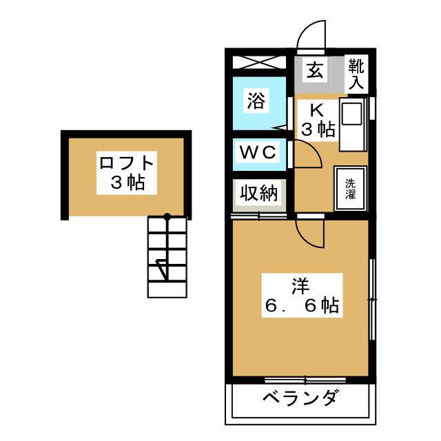 メイプルヒルズM・II(1K/1階)の間取り写真