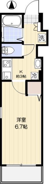 フェルメール朝霞台(1K/2階)の間取り写真