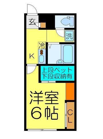 レオパレスフォレスト浅羽野(1K/2階)の間取り写真