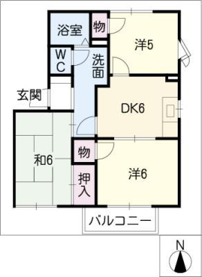 エストレージャ・滝ノ水(3DK/2階)の間取り写真