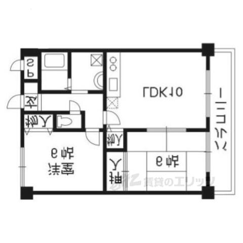 カサベルデ(2LDK/3階)の間取り写真