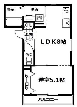 ESPERANZA(2LDK/5階)の間取り写真