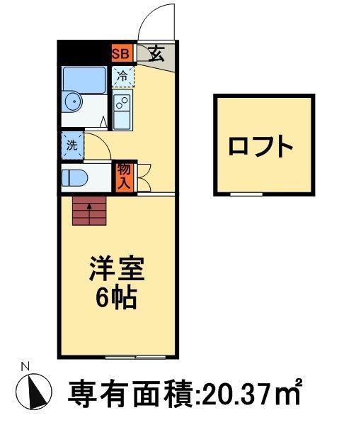 パレス愛生(1K/2階)の間取り写真