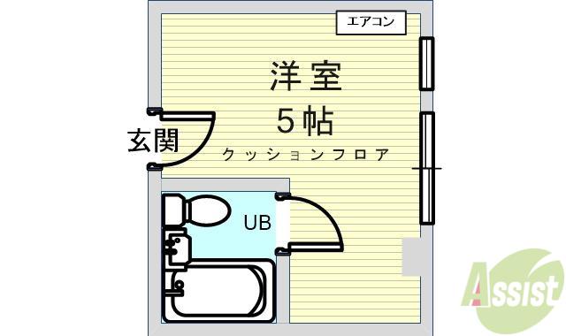 ギャレ蛍池東館(ワンルーム/1階)の間取り写真