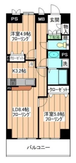 ヴィタノーバ(2LDK/2階)の間取り写真