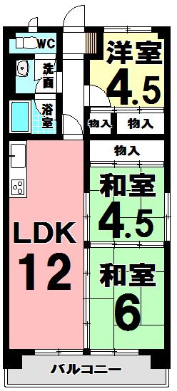 ブランメゾン根本(3LDK/2階)の間取り写真