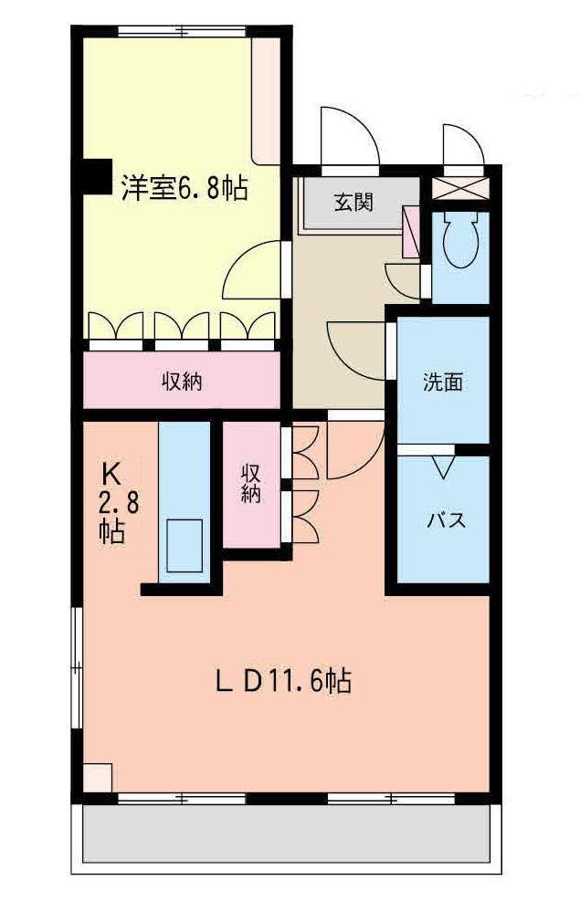 サクラスクエア(1LDK/2階)の間取り写真