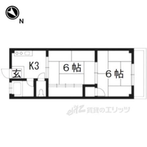下津ハイツ(2K/2階)の間取り写真