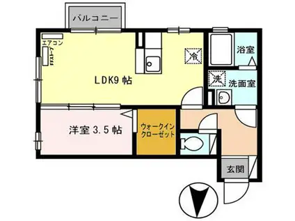 アルカサーノ広面(1LDK/1階)の間取り写真