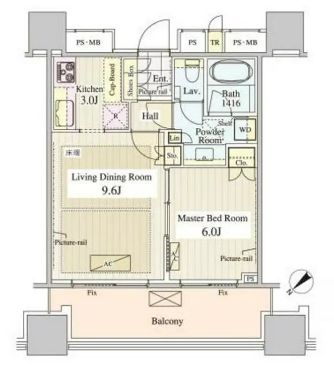 パークコート千代田富士見ザタワー 5階階 間取り