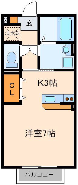 ハピネス長町(ワンルーム/2階)の間取り写真