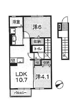 RE-LIFEII(2LDK/2階)の間取り写真