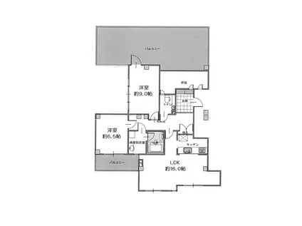 インペリアル安東(2LDK/4階)の間取り写真