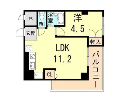 マブランシェット弦月(1LDK/5階)の間取り写真