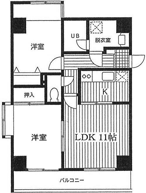 パレ・フォンティーノ(2LDK/2階)の間取り写真